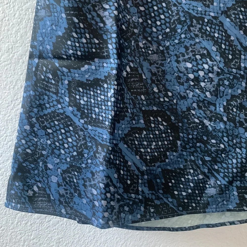 NWT All Saints Hadley Tamora Snakeskin Print Camisole Blue UK size 10/ US size 6 - Picture 5 of 10